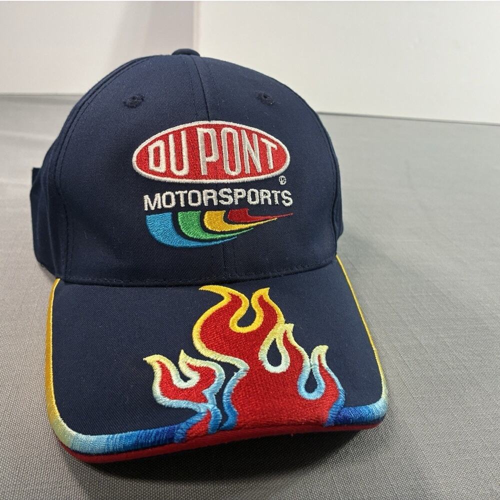 Vintage DuPont Jeff Gordon 24 NASCAR Flame Brim Hat Chase Authentics Cap